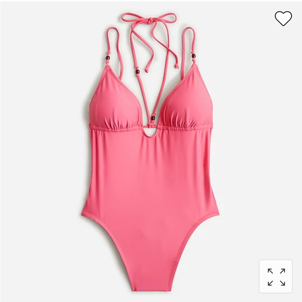 Jcrew strappy plunge one-piece with beads